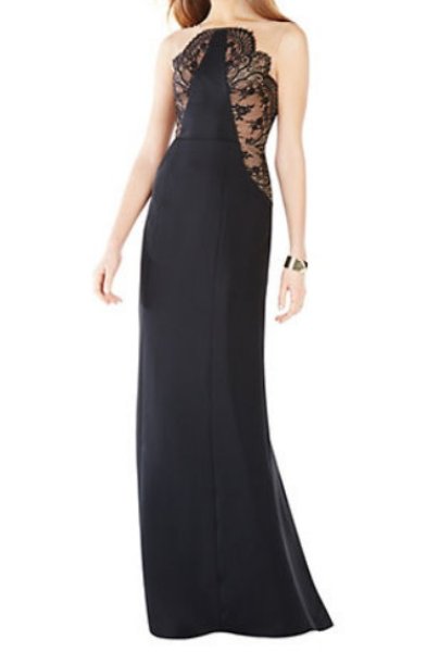 画像1: BCBGMAXAZRIA   　Illusion Lace Top Gown (1)