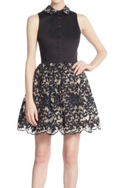 画像1: 【ヴァンサンカン掲載】Alice + Olivia アリスアンドオリビア　Avery Embroidered Dress  (1)