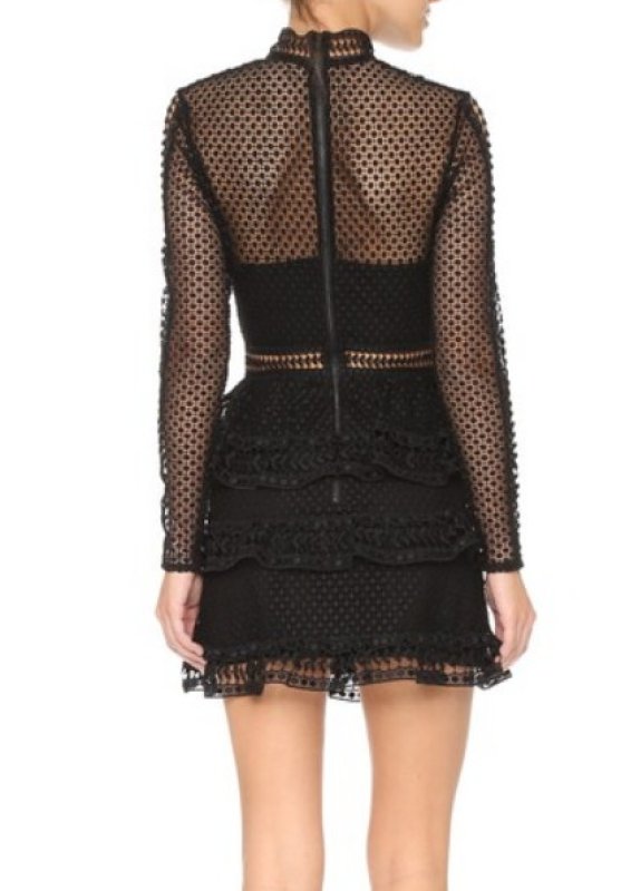 画像2: 【ルーシーリュウ、ニッキーヒルトン愛用】Self Portrait　　 Paneled Dress  ブラック (2)