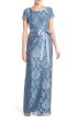 画像1: Adrianna Papell　　　Embroidered Lace Column Gown  (1)