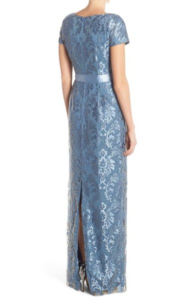 画像2: Adrianna Papell   Embroidered Lace Column Gown  (2)
