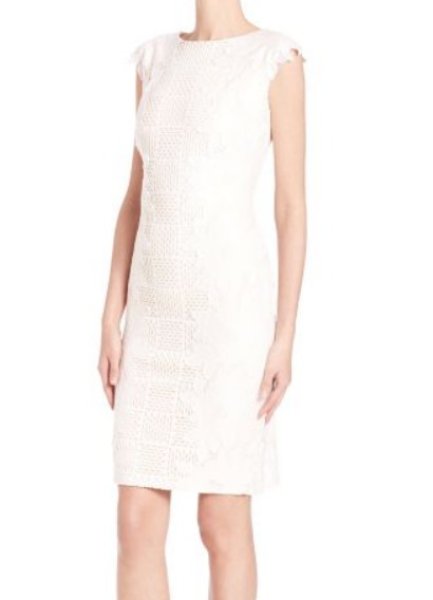 画像3: 【ヴァンサンカン掲載、May Jさんご着用】Tadashi Shoji    Lace Applique Sheath Dress アイボリー (3)