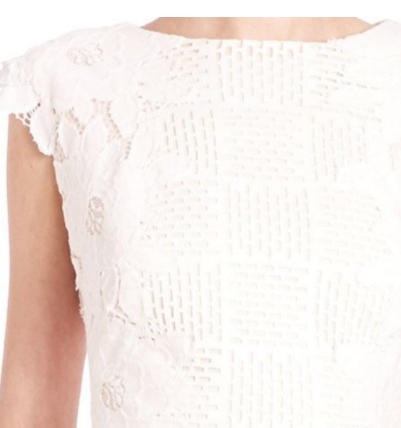 画像2: 【ヴァンサンカン掲載、May Jさんご着用】Tadashi Shoji    Lace Applique Sheath Dress アイボリー (2)
