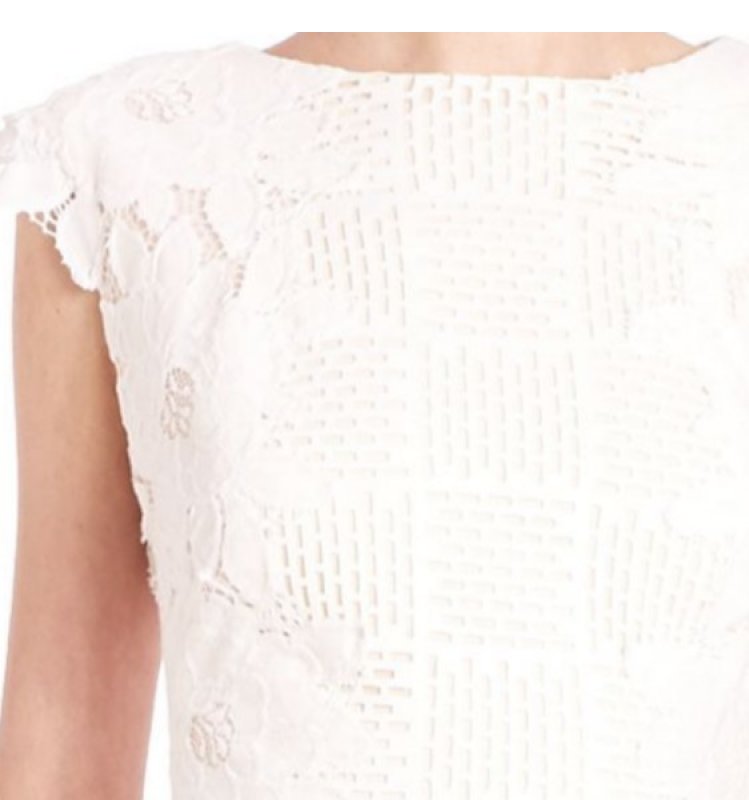 画像2: 【ヴァンサンカン掲載、May Jさんご着用】Tadashi Shoji    Lace Applique Sheath Dress　アイボリー (2)