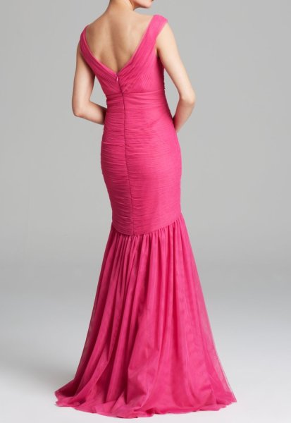 画像2: ML Monique Lhuillier モニークルイリエ Off-Shoulder Fishtail Gown  (2)