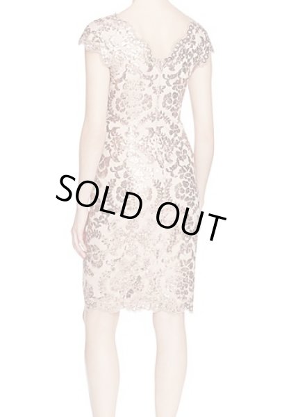画像2: Tadashi Shoji    Sequined Lace Dress   ローズ系 ピンク系 (2)