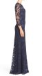 画像3: Tadashi Shoji  パーティードレス　Embroidered Tulle Gown ネイビー系 (3)