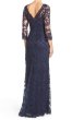 画像2: Tadashi Shoji  パーティードレス　Embroidered Tulle Gown ネイビー系 (2)