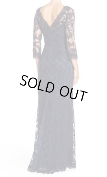 画像2: Tadashi Shoji  パーティードレス　Embroidered Tulle Gown ネイビー系 (2)