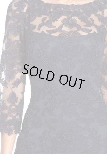 画像4: Tadashi Shoji  パーティードレス　Embroidered Tulle Gown ネイビー系 (4)