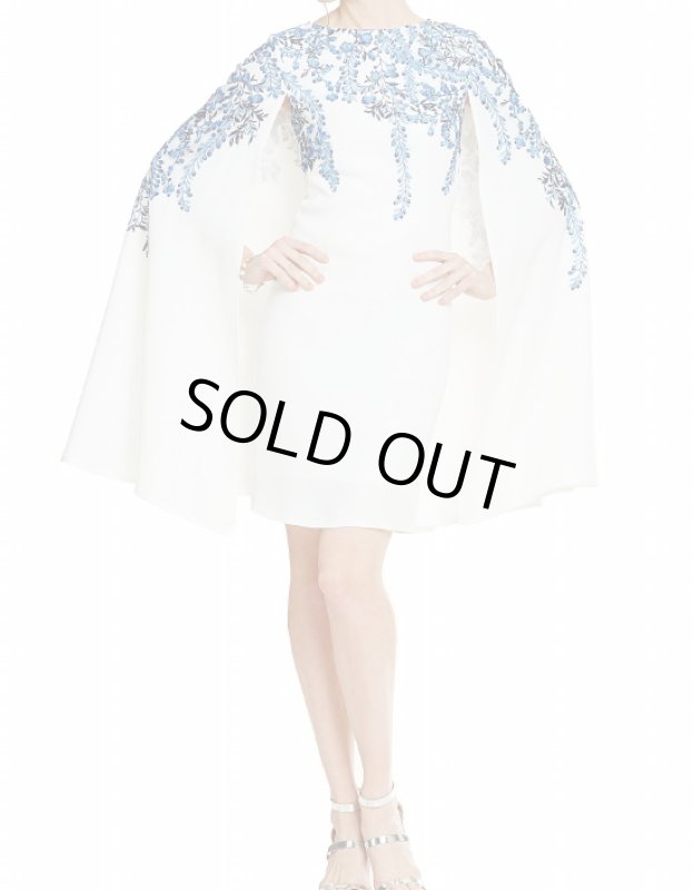 画像1: 【Katherine Mcnamara愛用】Tadashi Shoji    　Floral-Embroidered Cape Dress (1)