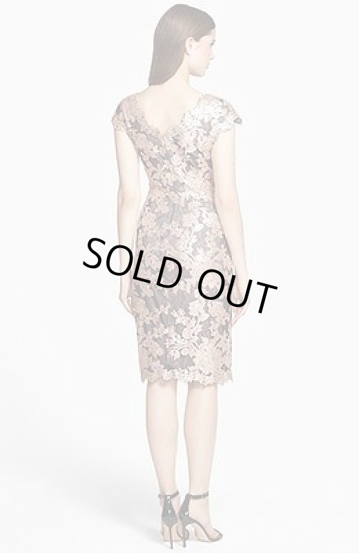 画像2: Tadashi Shoji    Floral Antique Pink Sequin Dress (2)