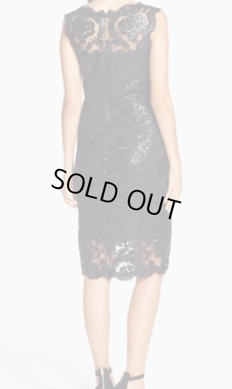 画像2: Tadashi Shoji　　　　Beaded Illusion Lace Dress ブラック (2)