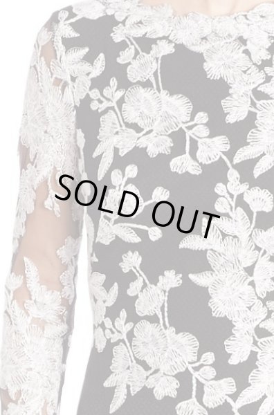 画像2: Tadashi Shoji  パーティードレス Fit & Flare Lace Gown ブラック (2)