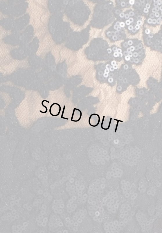 画像3: Tadashi Shoji　　　　Beaded Illusion Lace Dress ブラック (3)