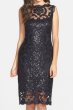 画像1: Tadashi Shoji　　　　Beaded Illusion Lace Dress ブラック (1)