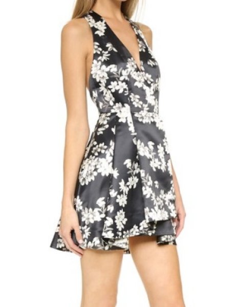 画像3: 【Mae Whitman愛用】Alice + Olivia   Tanner V Neck Flare Dress  (3)