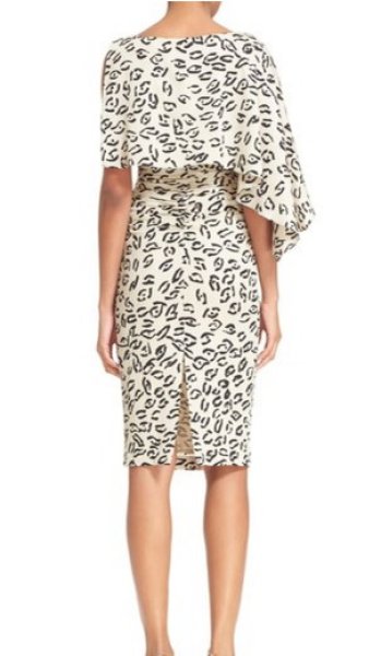 画像2: 【ドラマ使用】Tracy Reese トレイシーリース Asymmetrical Print Stretch Silk Dress Cement Spots (2)