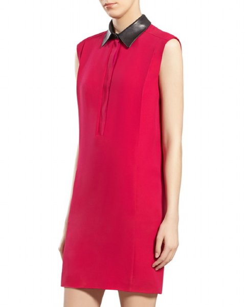 画像4: 【Karen Gillan愛用】GUCCI グッチ Fuchsia Silk Dress with Leather Collar (4)