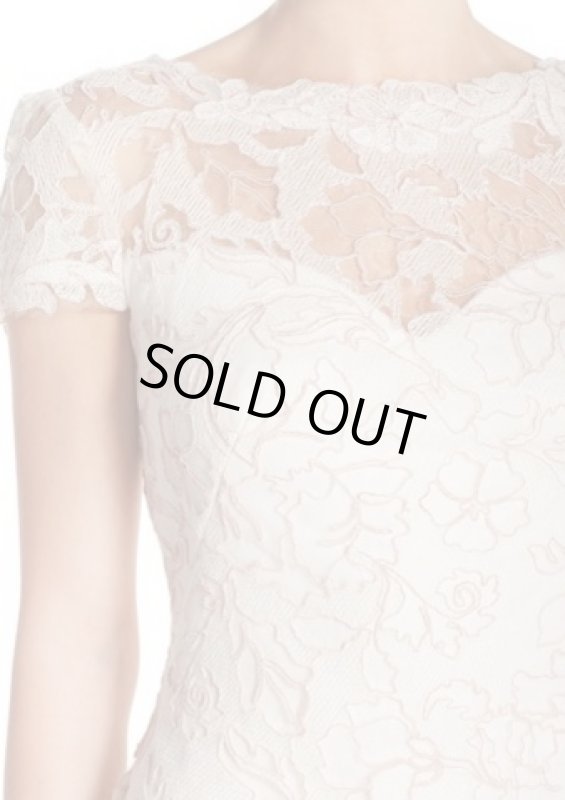 画像3: Tadashi Shoji  パーティードレス　Embroidered Lace Sheath Dress　アイボリー系 (3)