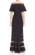 画像1: Tadashi Shoji    Off-The-Shoulder Long Dress ブラック (1)