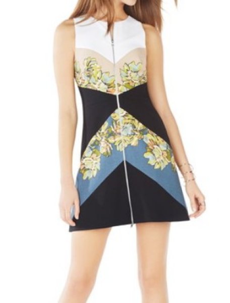 画像1: 【ドラマ使用】BCBG MAXAZRIA 　　Alaina Print-Blocked Sheath Dress　マルチ (1)