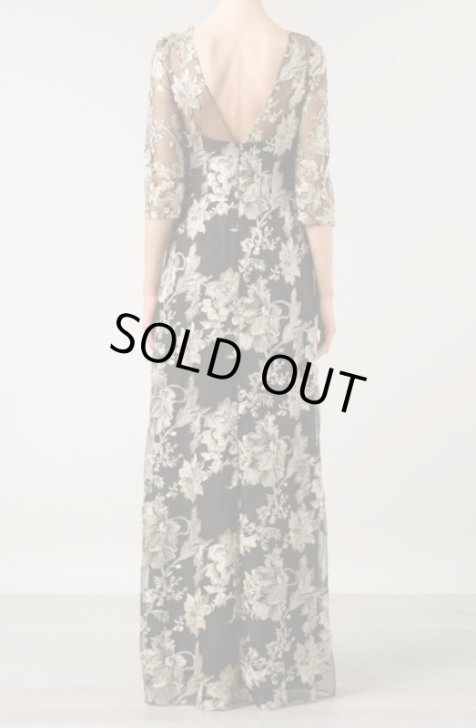 画像2: Notte by Marchesa　　　Gold Mesh Lace Embroidered  Gown  (2)