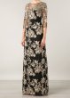 画像1: Notte by Marchesa　　　Gold Mesh Lace Embroidered  Gown  (1)