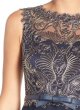 画像4: Tadashi Shoji      　Gavin Embroidered Bodice Gownネイビー (4)