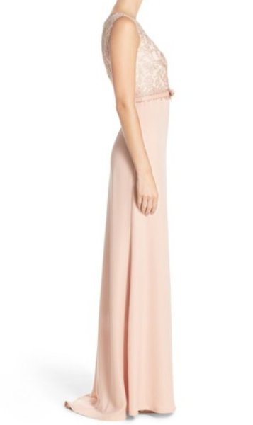 画像3: Tadashi Shoji       Gavin Embroidered Bodice Gown ピンク (3)