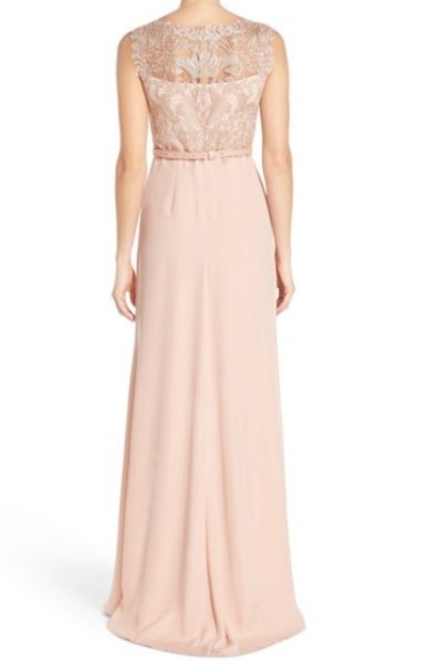 画像2: Tadashi Shoji       Gavin Embroidered Bodice Gown ピンク (2)