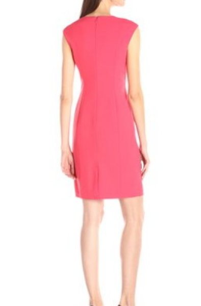 画像2: 【ドラマ使用】Calvin Klein カルバンクライン  Cap-Sleeve Sheath Dress ピンク系 (2)