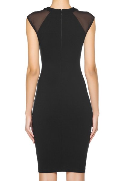 画像3: 【テイラースウィフト愛用】French Connection フレンチコネクション Vivien Paneled Jersey Dress ブラック (3)