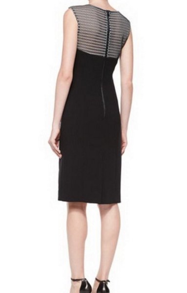 画像2: 【藤原紀香さん愛用、ドラマ「BONES」使用】Milly ミリー Mesh-Detail Helix Sheath Dress (2)