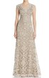 画像1: Tadashi Shoji   タダシショージ　Embroidered Lace Gown ベージュ系 (1)