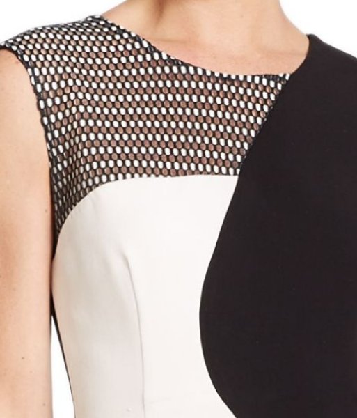 画像3: 【藤原紀香さん愛用、ドラマ「BONES」使用】Milly ミリー Mesh-Detail Helix Sheath Dress (3)