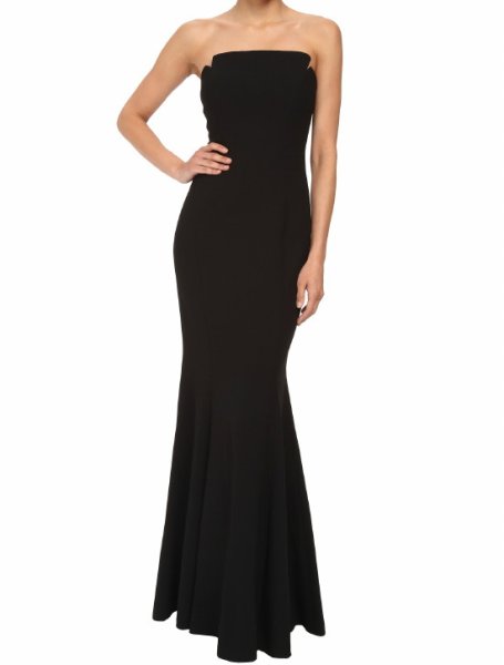 画像1: ドラマ【デビアスなメイドたち使用】Jill Jill Stuart ジルジルスチュアート　Long Strapless Fitted Gown ブラック (1)