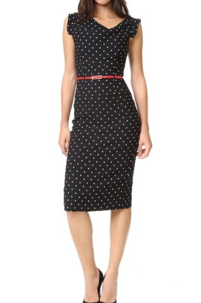 画像1: Black Halo    Jackie O Polka Dot Dress (1)