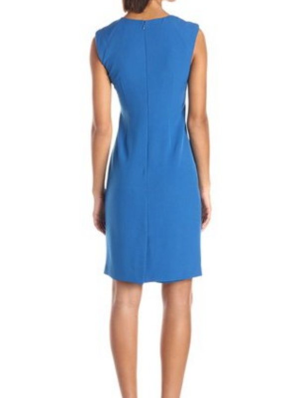 画像2: 【ドラマ使用】 Adrianna Papell アドリアナパペル　　Pleated Crepe Dress　ブルー系 (2)