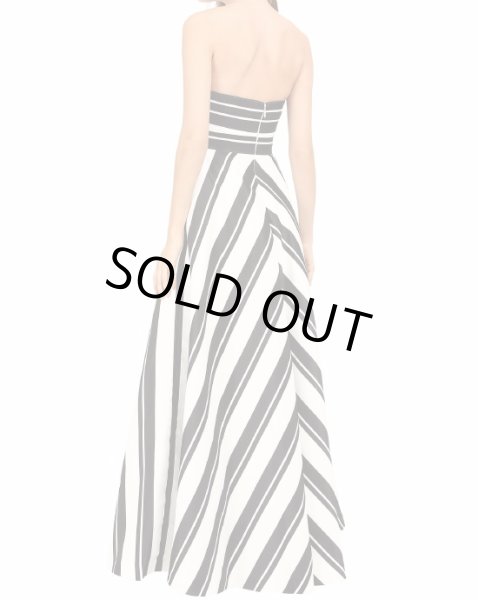 画像2: ドラマ【デビアスなメイドたち使用】Halston Heritage パーティードレス Strapless Striped Gown (2)