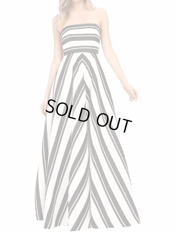 画像1: ドラマ【デビアスなメイドたち使用】Halston Heritage　パーティードレス　Strapless Striped Gown (1)