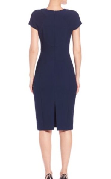 画像3: 【ドラマ使用、Wendy Williams着用】Black Halo   　Splitneck Jacquard Sheath　ネイビー (3)