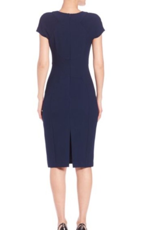 画像3: 【ドラマ使用、Wendy Williams着用】Black Halo   　Splitneck Jacquard Sheath　ネイビー (3)