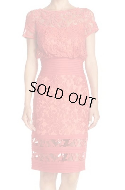 画像2: 再販売【婦人公論、小柳ルミ子さんに衣装提供】Tadashi Shoji タダシショージ    Embroidered Blouson Sheath Dress  (2)