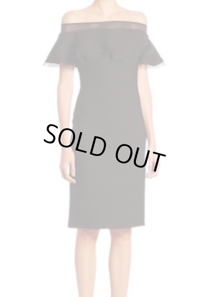 画像2: 1点のみ即発!【相沢礼子さんに衣装協力】Tadashi Shoji タダシショージ   Solid Off-The-Shoulder Dress ブラック (2)