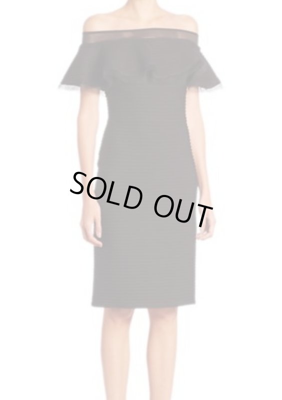 画像2: 1点のみ即発！【相沢礼子さんに衣装協力】Tadashi Shoji タダシショージ   Solid Off-The-Shoulder Dress ブラック (2)