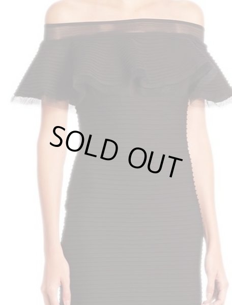 画像3: 1点のみ即発!【相沢礼子さんに衣装協力】Tadashi Shoji タダシショージ   Solid Off-The-Shoulder Dress ブラック (3)
