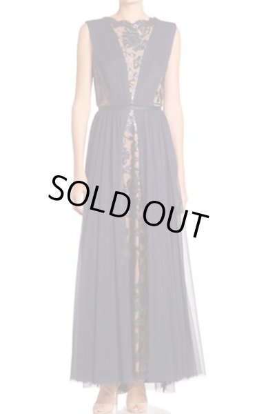 画像1: 再販売！Tadashi Shoji  タダシショージ　Lace Dress with Overlay　ネイビー系 (1)