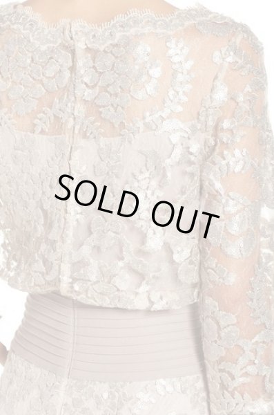 画像3: Tadashi Shoji タダシショージ Sequin Lace Blouson Dress ベージュ系 (3)