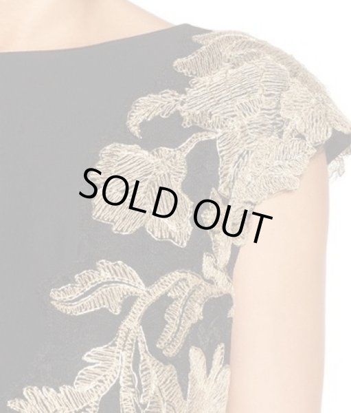 画像4: Tadashi Shoji タダシショージ Embroidered Woven Gown ブラック (4)